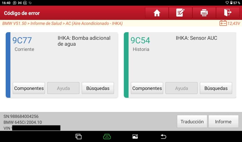 informe salud maquina diagnosis