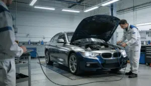 BMW de Segunda Mano: Problemas Típicos y Costes Reales de Reparación 7 perito revisando un bmw para identificar problemas comunes bmw