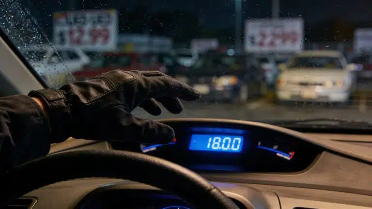 Cuentakilómetros trucado: los coches usados más manipulados en España en 2025 2 Especialista de Informes Mecánicos realizando una verificación de kilometraje real mediante el análisis del cuadro de instrumentos digital y la centralita de un vehículo usado. La inspección técnica permite detectar discrepancias en el odómetro y posibles manipulaciones electrónicas, un fraude común en modelos populares en España como el Ford Mustang o el BMW Serie 3, asegurando la transparencia en la compraventa de coches de segunda mano.